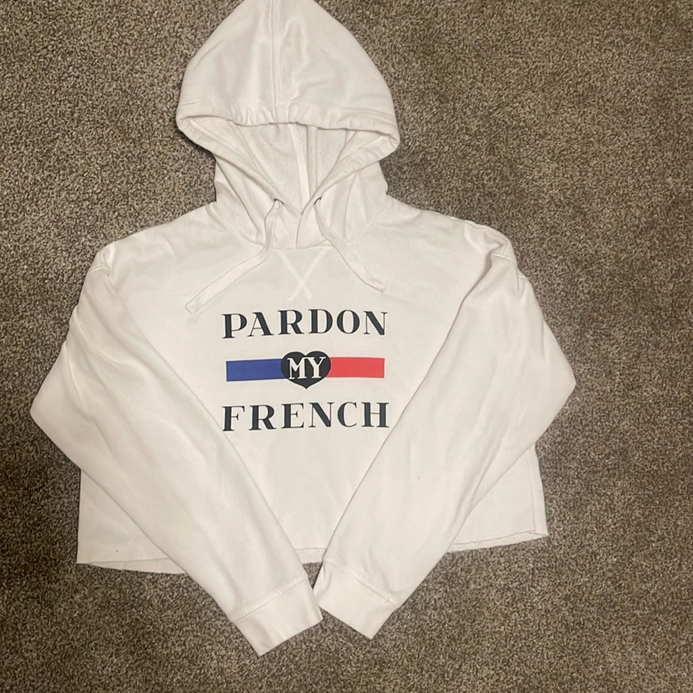 Pardon My French Cropped Hoodie